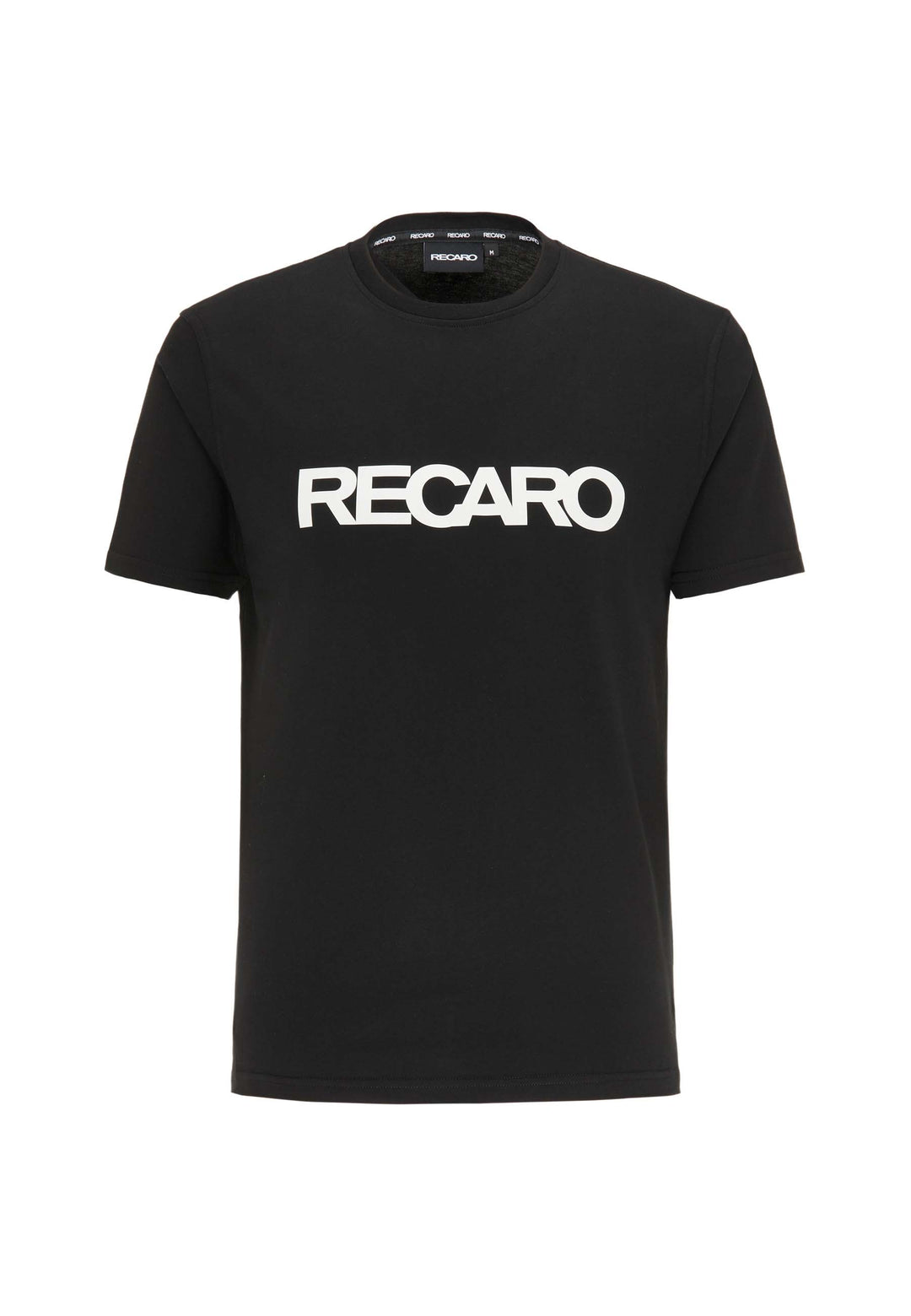Das T-Shirt Originals RECARO von Recaro ist ein schwarzes Kurzarm-T-Shirt mit normaler Passform aus weicher Baumwolle mit einem auffälligen weißen „RECARO“-Schriftzug auf der Brust.