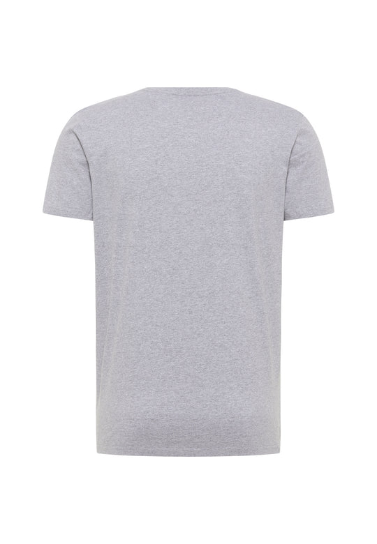 Rückansicht des RECARO T-Shirt Originals Embossed in schlichtem Hellgrau, aus 100% Baumwolle mit kurzen Ärmeln, abgebildet auf weißem Hintergrund.