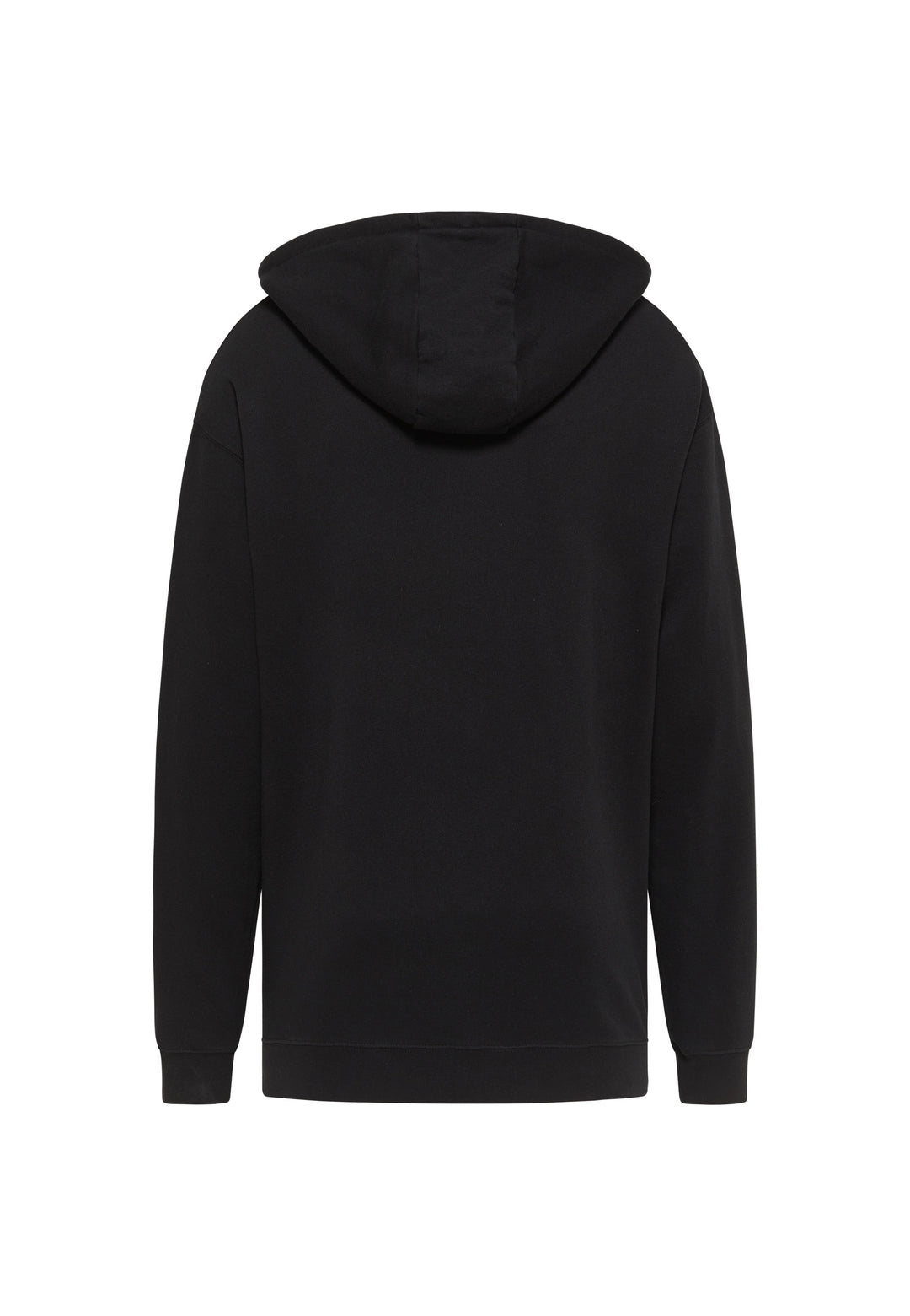 Die Recaro Hoodiejacke Originals ist ein schlichter schwarzer Unisex-Hoodie mit Rückenansicht, langen Ärmeln, lockerer Passform und ohne sichtbare Logos oder Designs – perfekt für den Komfort im Alltag.