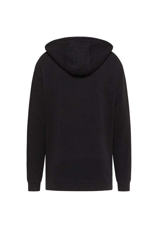 Die Recaro Hoodiejacke Originals ist ein schlichter schwarzer Unisex-Hoodie mit Rückenansicht, langen Ärmeln, lockerer Passform und ohne sichtbare Logos oder Designs – perfekt für den Komfort im Alltag.