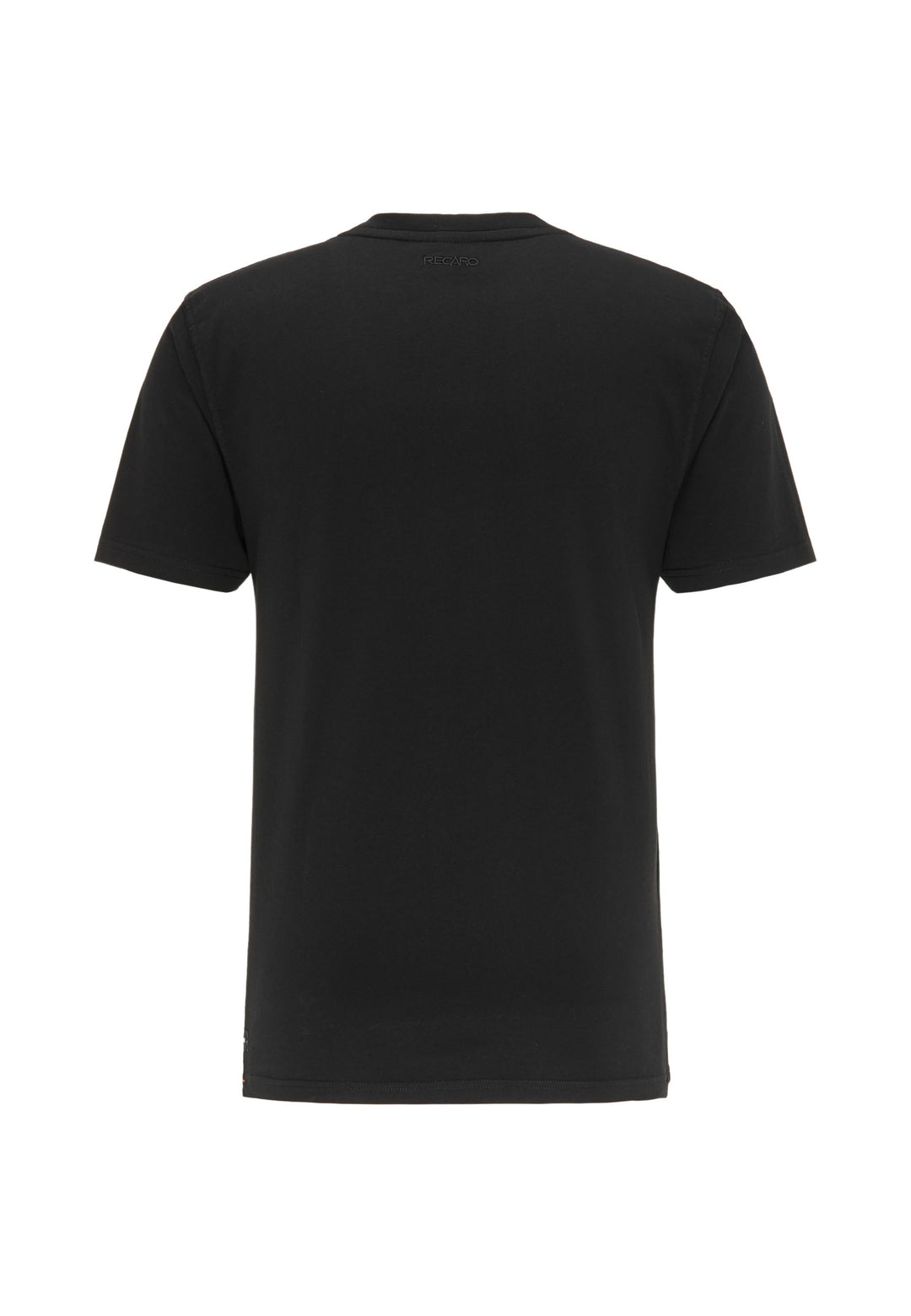 Das RECARO T-Shirt Gradient ist ein schlichtes schwarzes Kurzarm-T-Shirt, von hinten gezeigt, mit einem subtilen Farbverlaufseffekt und ohne sichtbare Logos, Muster oder Markenzeichen.