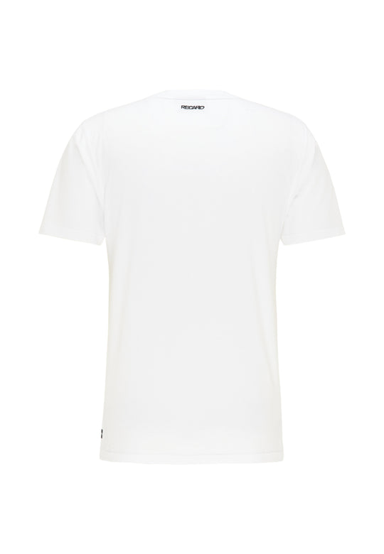 Das T-Shirt Originals RECARO von Recaro_Merch_Daniel ist ein normal geschnittenes, schlichtes weißes Shirt mit Rückenansicht und kleinem schwarzen Logo am oberen Halsausschnitt. Hergestellt aus weicher Baumwolle bietet es einen zeitlosen, klassischen Look auf einem schlichten weißen Hintergrund.