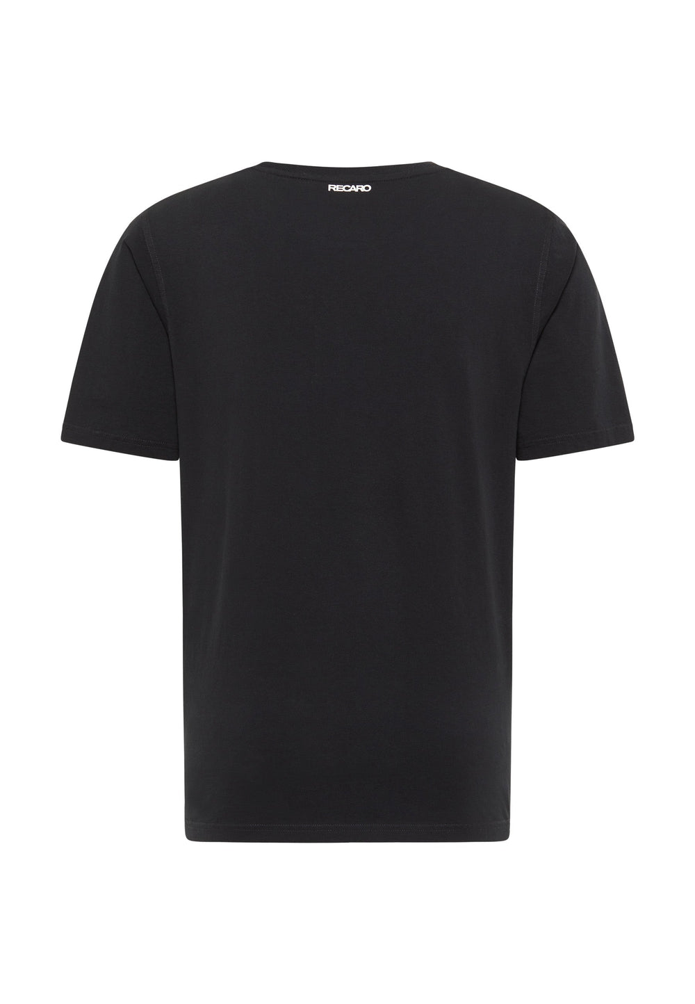 Das T-Shirt Originals Basic black von Recaro_Merch_Daniel zeigt sich von hinten mit einem kleinen weißen "RECARO"-Logo am Halsausschnitt. Sein minimalistisches Design und sein Komfort machen es zum perfekten Alltagsbegleiter.